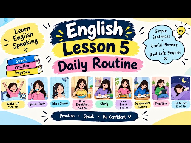 English Lesson 5 | Daily Routine in English | Learn English Speaking