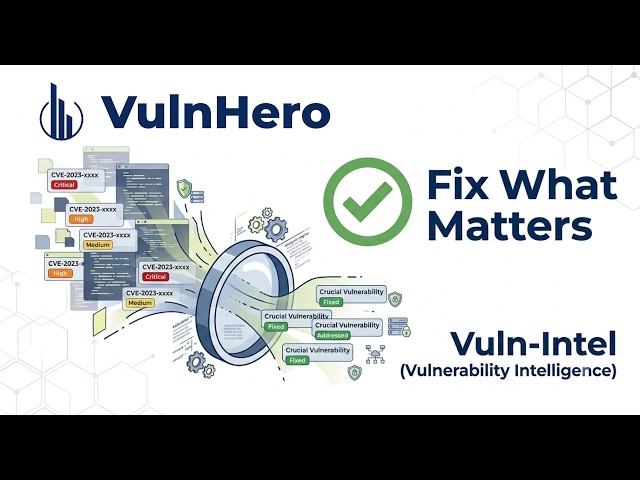 Vuln-Intel by VulnHero - Exploit-Aware CVE Intelligence for Your Tech Stack, Fix-First, Evidence-Led