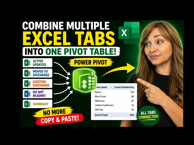 Combine Multiple Excel Tabs into One Pivot Table (Power Pivot Tutorial)