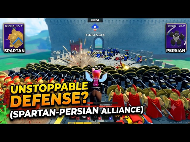 Unstoppable Spartan & Persian Alliance! | Roblox Command An Army Fortress Defense