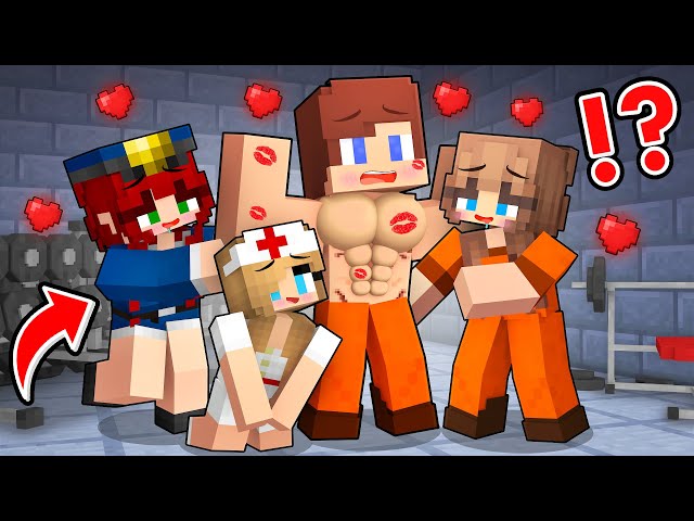 JJ's Muscles Are a Big Draw for Prison Girl Staff - Minecraft Animation with Mikey