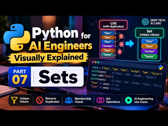 Python for AI Engineers | Sets: How Python Stores Unique Values