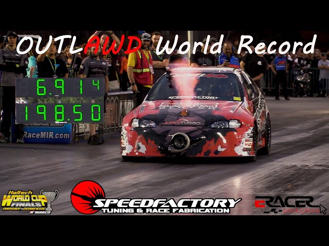 WORLD RECORD Speedfactory OutlAWD 6.91 @ 198mph | World Cup Finals Import vs Domestic 2022 at MIR