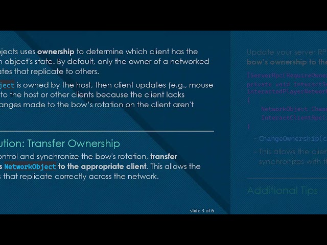 Synchronizing GameObject Rotation in Unity Netcode by Adjusting Ownership