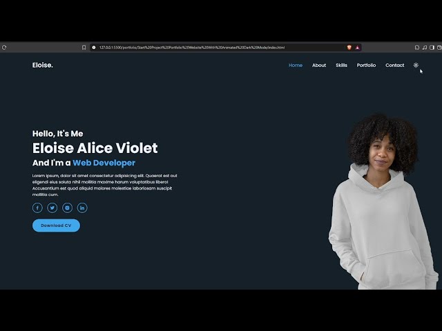 Advanced Personal Portfolio Website With Dark Light Mode |  HTML CSS |