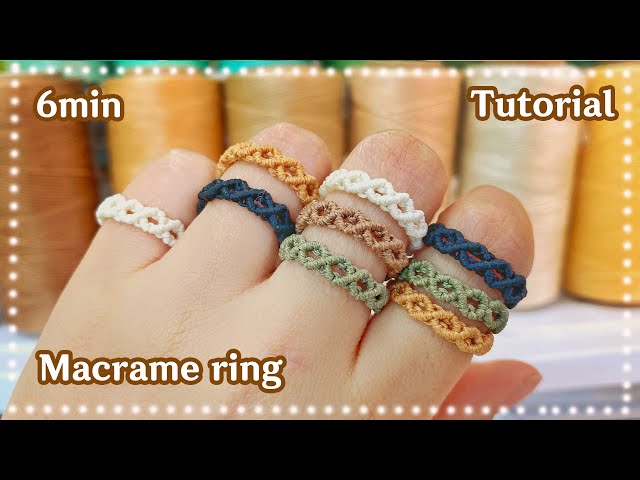 ENG) How to make raindrop macrame rings! Tutorial