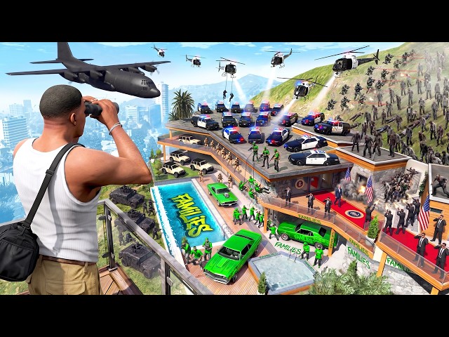 GTA 5 - Franklin's House Gets RAIDED by EVERYONE! (Police, Gang, President & More...)