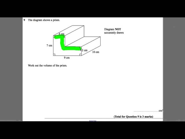 GCSE Revision Video 12 - Volume of a Prism