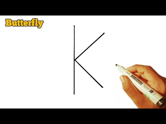 Drawing a butterfly 🦋 from the K letter very easy 