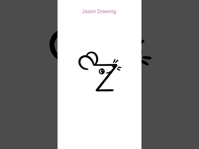 Easy Rat 🐀 drawing from Z letter