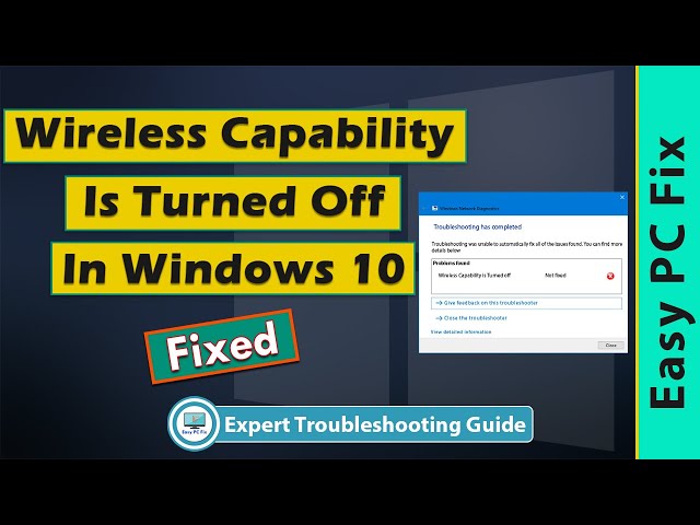 Fix Wireless Capability is turned off Windows 10 Error (Easy Fix 2025)