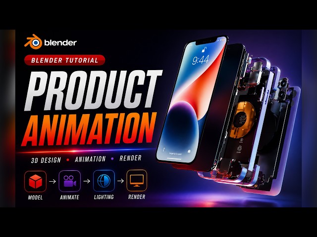 3D iPhone Product Animation Tutorial In Blender | Blender Motion Graphics