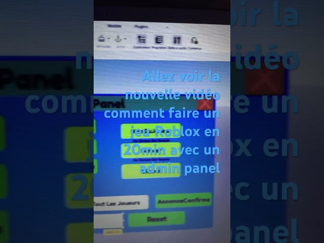Comment faire un jeu Roblox En 20 min avec un admin panel
