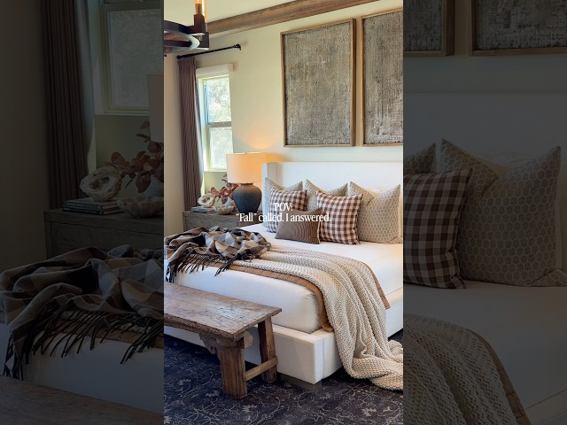 Bedroom fall inspo 🤎 #fall #falldecor #fallvibes