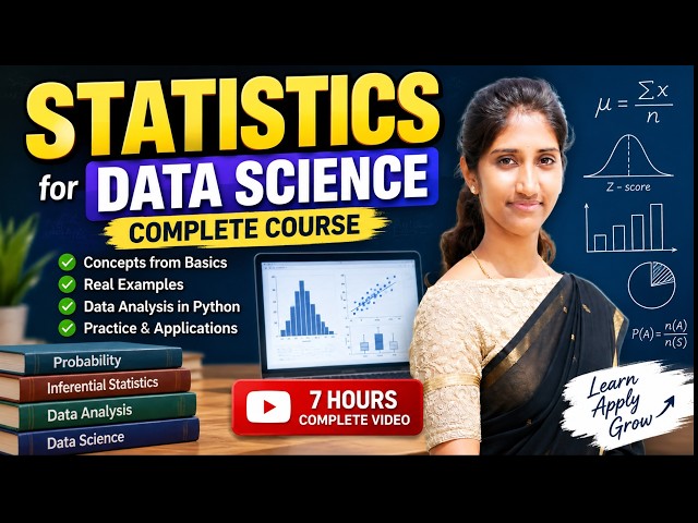 Statistics for Data Science | Complete 7-Hour Course | Beginner to Advanced 📊