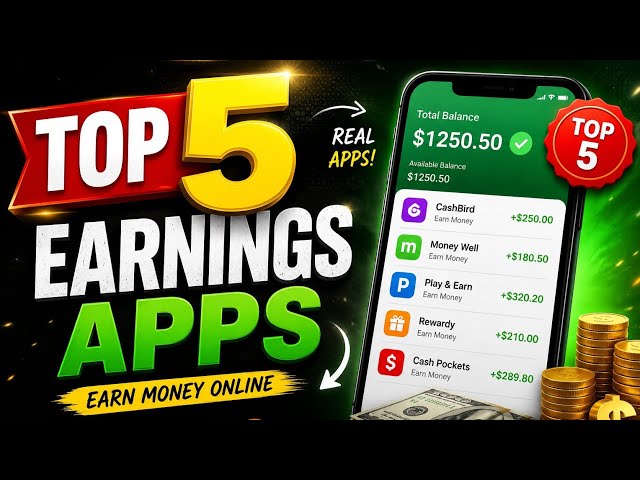 Top 5 Earning Apps #earningapps #onlineearningapp #makemoneyonline 
