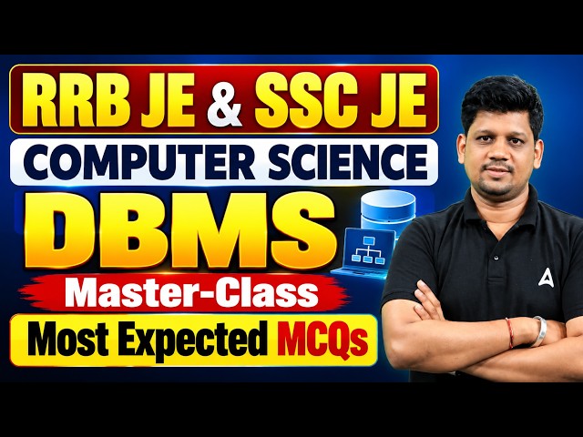RRB JE/SSC JE 2026 | RRB JE/SSC JE Computer Science DBMS Master MCQs | By Mayank Sir