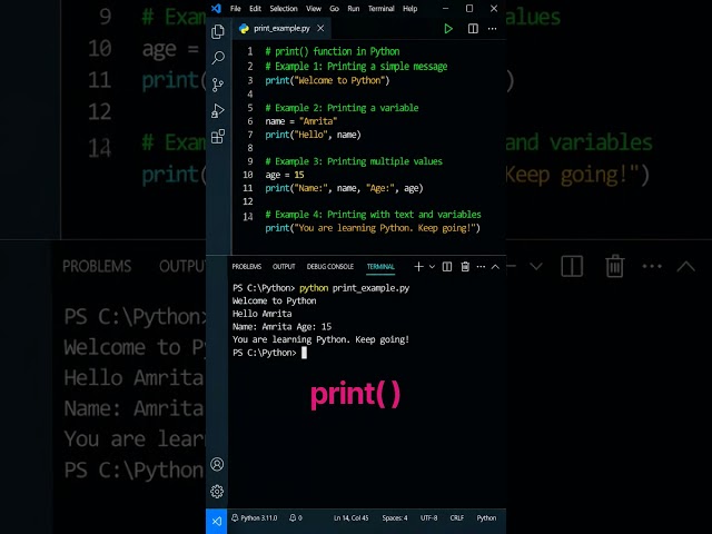 print() Function in Python | Easy Examples with Output | CBSE 2026-27