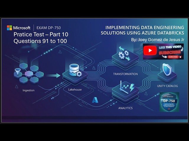 DP 750 Practice Test Part10 Question 91 to 100   Implementing Data Engineering Using Azure Databrick