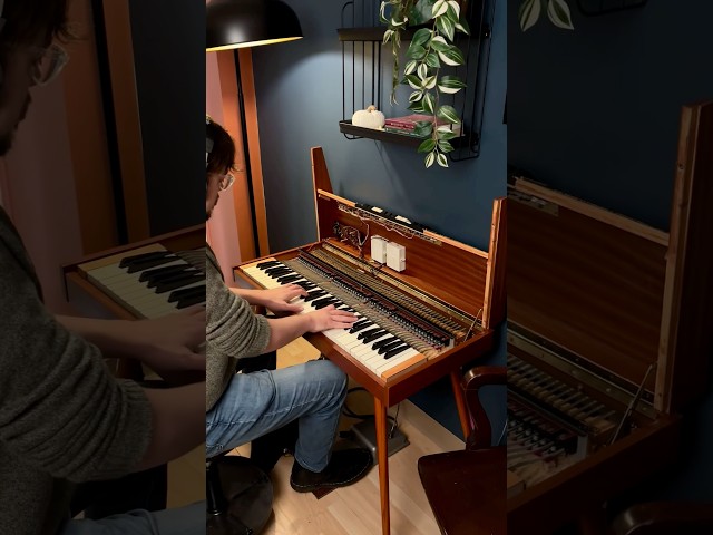 Got the hood open on the Claviset this time with Elijah on keys #electricpiano #shorts