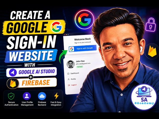 Create a Google Sign-In Website with Google AI Studio & Firebase | Sachin Adi| SAcademy