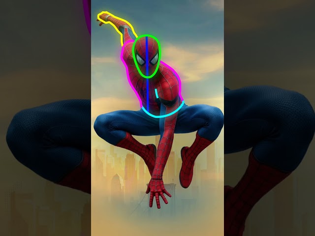 How to draw Spider man 😱❤️ Epic dynamic pose😍 Spiderman quick drawing  #spiderman #art #shorts