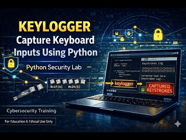 Keylogger | Capture Keyboard Inputs Using Python | Cybersecurity Training