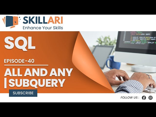 #40 All And Any | Subquery | SQL Subquery Tutorial With Examples | SQL Tutorial For Beginners | SQL