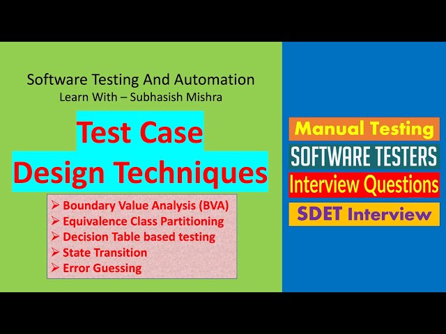 Test case design Techniques in software testing