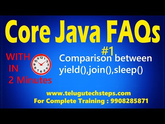 Java Tutorials for Beginners in Telugu, Comparison between  yield(),join(),sleep() |Multi threading