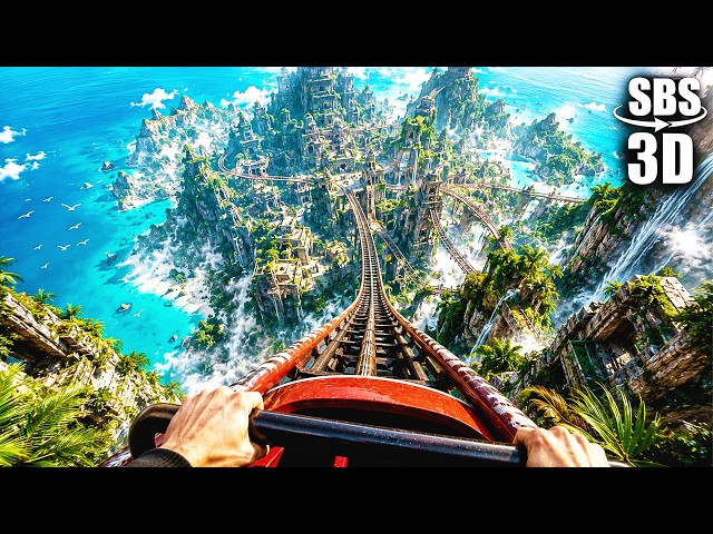 VR Roller Coaster Ride on Lost Kingdom Island VR Videos