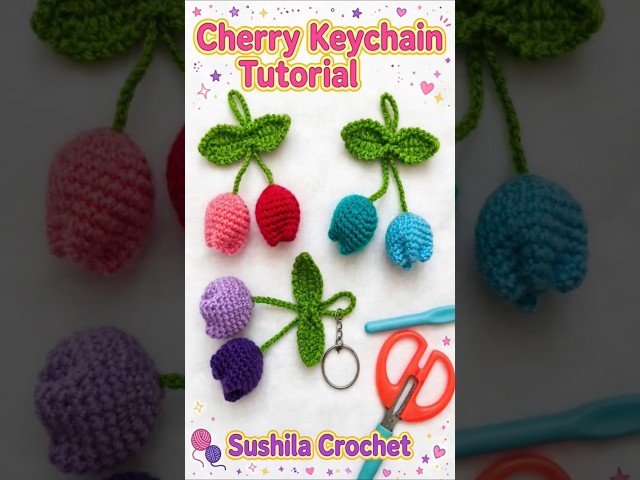 Make This Cute Cherry Keychain in 3 Minutes | Quick Crochet Idea