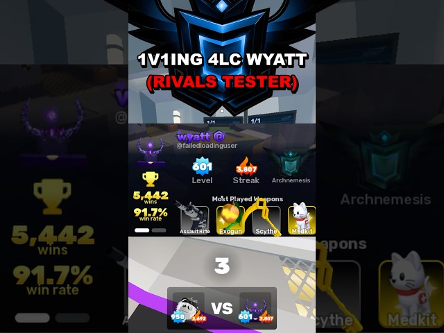 1v1Ing 4LC WYATT ( Rivals Games Staff) #roblox #robloxrivals #robloxpvp #gaming #1v1