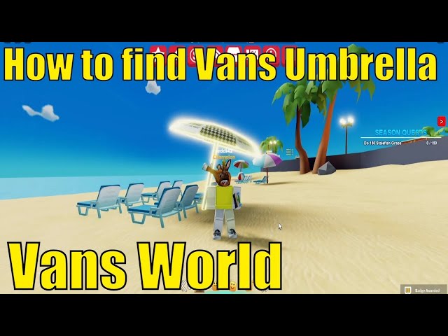 Hidden Vans Umbrella Location in Vans World | Free Roblox Hat for your Avatar
