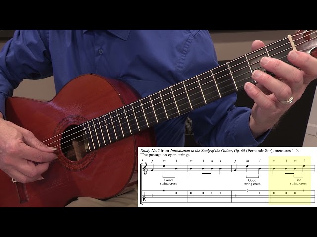 Tech Tip Right Hand Alone Part 3 Video 3. Easy Study by Fernando Sor