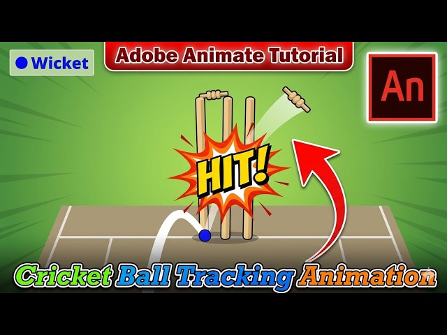 Cricket Ball Tracking Animation in Adobe Animate