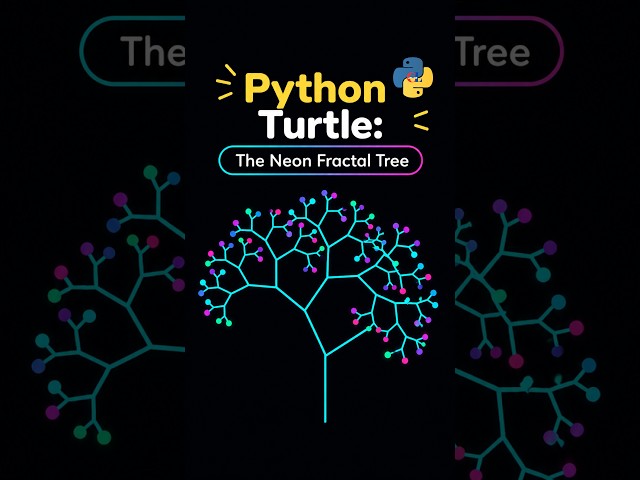 🌳✨ Python Turtle: The Neon Fractal Tree
