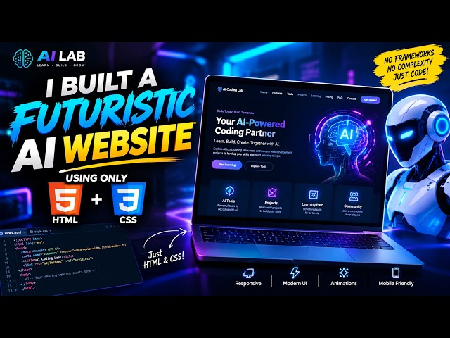 I Built a FUTURISTIC AI Website Using ONLY HTML & CSS 🤯🔥.HOW TO MAKE IT ? .VISIT THE VIDEO
