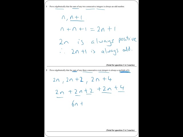 ALGEBRAIC PROOF, YOUR TURN! #math #gcse ￼#algebra #proof
