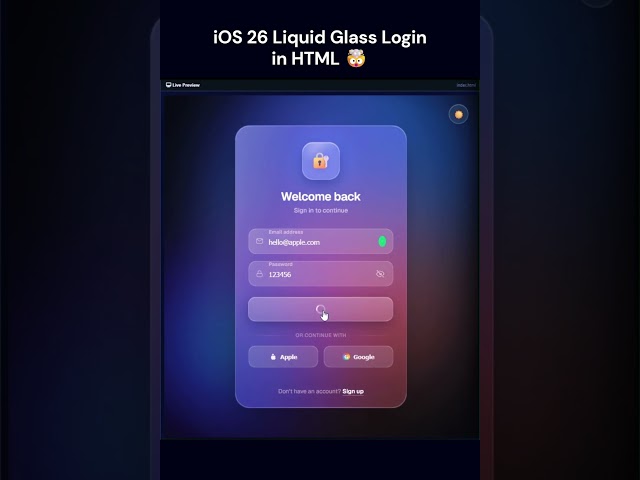 POV: Apple Hired You To Code This Login 🔐 iOS 26 Liquid Glass #Shorts