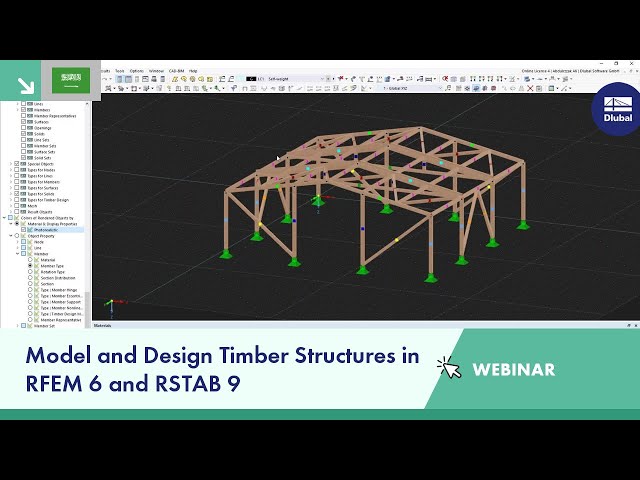 نمذجة وتصميم صالة خشبية في RFEM 6 و RSTAB 9