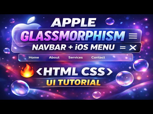 Apple Glassmorphism Navbar + iOS Menu 🔥 | HTML CSS UI Tutorial #codingtutorial #htmlcss #programming