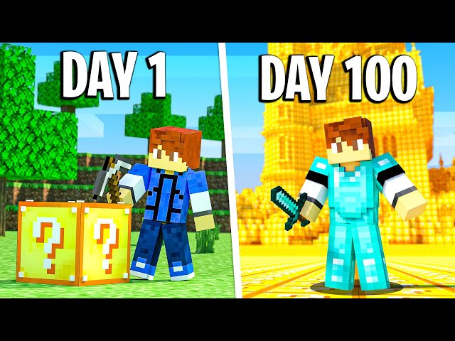 I Spent 100 Days in a Minecraft LUCKY BLOCK world...