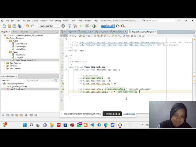 Tugas Pemrograman Berorientasi Objek | Tugas 3 |Java NetBeans