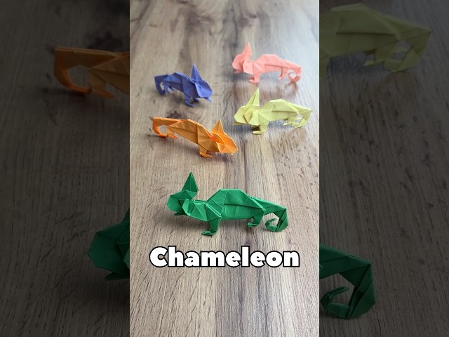 Chameleon Origami Tutorial Step By Step Easy | Make Chameleon From Origami Paper Instructions
