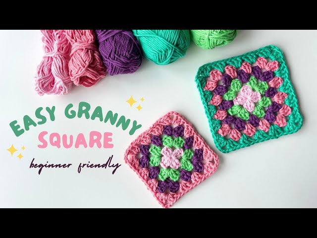 HOW TO CROCHET A BASIC GRANNY SQUARE: Easy Step-by-Step Beginner Tutorial