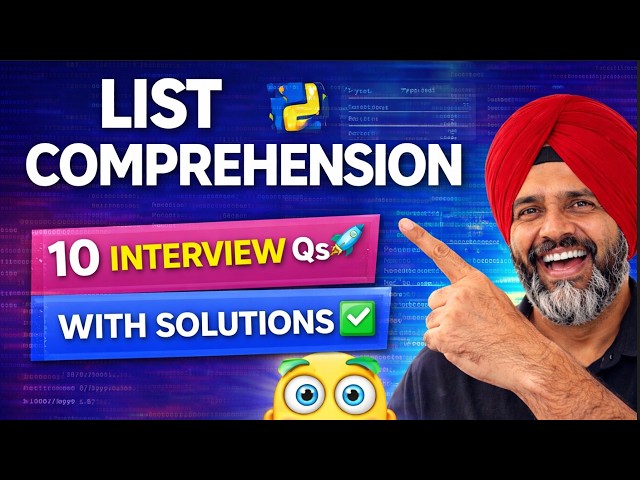 Python List Comprehension 🔥 | Top 10 Interview Questions + Solutions | Day 23 Practice Tutorial