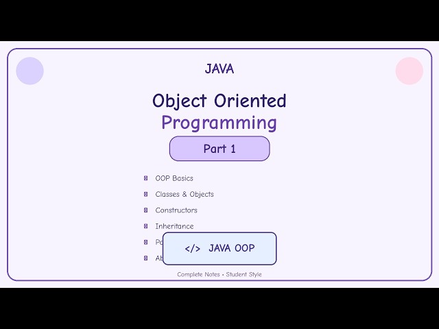 OOP Notes Part 1 | Object Oriented Programming | Easy CS Notes