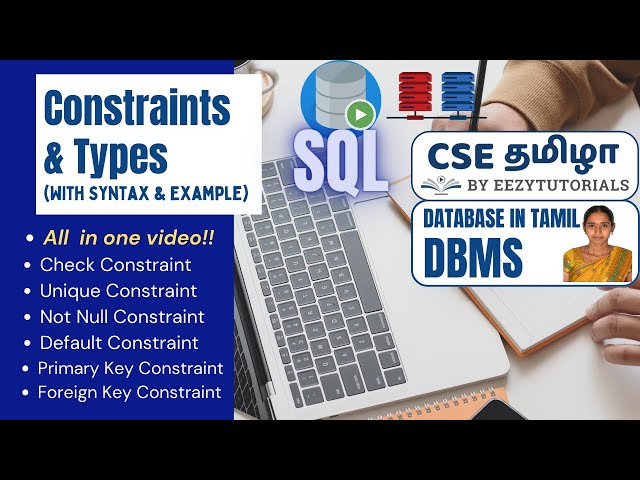 4.1 தமிழில் Constraints & Types in SQL: Syntax and Example