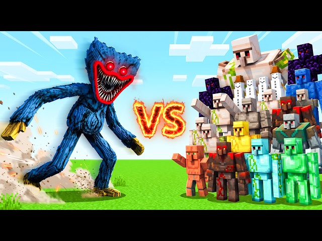 Huggy Wuggy (Poppy Playtime ) VS All Zombies & Golems in Minecraft!